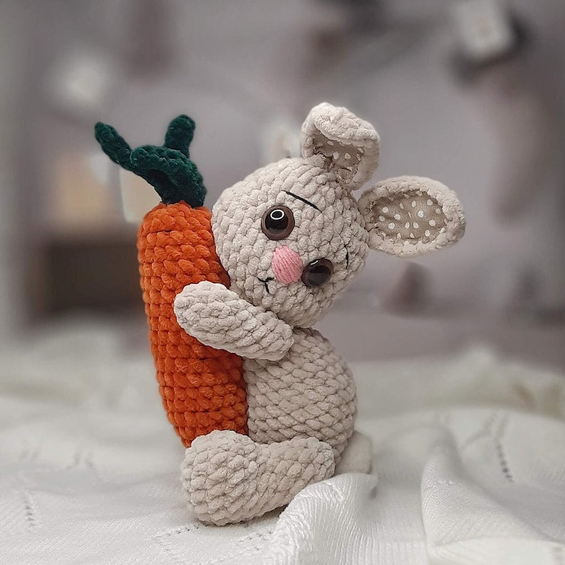 Easter Bunny With Carrots - Crochet Pattern